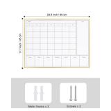 Aitakatta 3-in-1 Dry Erase Calendar for Wall with Golden Aluminum Frame, 23.6X 17.7 inches Magnetic Monthly & Weekly Calendar Whiteboard, Dry Erase Board for Wall for Decor/Memo(YL+ZL-Gold,4560) - Ret