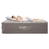 SLEEPLUX Dream Luxury Queen Air Mattress, Built-in Dual Pump, Stays Inflated All Night, 18â Double-High Blow-Up Airbed with Coil Beams, for Guests, RV Camping & Home, 1-Year Warranty - Retail: $1