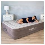 SLEEPLUX Dream Luxury Queen Air Mattress, Built-in Dual Pump, Stays Inflated All Night, 18â Double-High Blow-Up Airbed with Coil Beams, for Guests, RV Camping & Home, 1-Year Warranty - Retail: $1