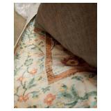 LOCHAS Washable Area Rugs 8x10, Beige Floral Rug for Living Room Bedroom Non Slip, Ultra Soft Vintage Indoor Carpet for Kids, Nursery, Dorm, Dining Room, Classroom, Boho Flower Home Decor, Low-Pile - 