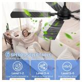 Crazypai Ceiling Fans with Lights, 52 Inch Modern Ceiling Fans with Lights and Remote Control, DC Reversible Motor, Noiseless, 3CCT, Ceiling Fan for Bedroom, Living Room, Apartment Indoor/Outdoor Use 