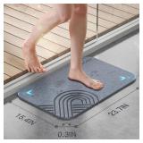 SoliCozy Stone Bath Mat - Diatomaceous Earth Quick Dry Bath Mat, Super Absorbent Non-Slip Shower Mat for Bathroom, Kitchen, Pool - Natural Diatomite Bathtub Mat (Grey, 16x24in) - Retail: $30