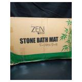 ZEN-ECO 4Pcs Stone Bath Mat - No Smell Quick Dry Diatomaceous Earth Bath Mat - Super Absorbent Diatomite Stone BathMat Non-Slip, Easy to Clean 1xStone &1xFoldable Mat, 2xStone Dishes 23.5Ã15.5\" - 