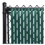 Chain-Link Fence Blade Slats with Bottom Lock (4-ft, Green) - Retail: $50