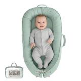 Baobrava Baby Lounger - Infant Lounger for Newborn 0-24 Months, Pure Cotton Breathable Baby Nest Lounger Cover, Newborn Essentials for Baby Boys & Girls, Portable Baby Lounger for Home and Travel - Re