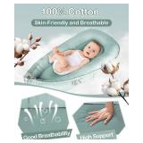 Baobrava Baby Lounger - Infant Lounger for Newborn 0-24 Months, Pure Cotton Breathable Baby Nest Lounger Cover, Newborn Essentials for Baby Boys & Girls, Portable Baby Lounger for Home and Travel - Re