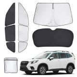ZATOTOO Car Window Shades for 2019-2024 Forester Sun Shade for Side Window Front Rear Windshield Triangular Window Shade Full Privacy UV Rays Sun Blocker Heat Insulation for Camp Nap Long Time Parking