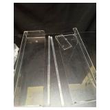 FEMELI 2 PCS 24\" Acrylic Floating Shelves, Clear Shelf for Display, Plant, Perfume, Book in Bedroom Living Room Office, 5mm Thick Wall-Mounted Acrylic Shelves for Wall - Retail: $36