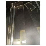 FEMELI 2 PCS 24\" Acrylic Floating Shelves, Clear Shelf for Display, Plant, Perfume, Book in Bedroom Living Room Office, 5mm Thick Wall-Mounted Acrylic Shelves for Wall - Retail: $36