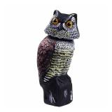 Hooyizer Owl Decoy 360 Rotate Head, Scarecrow Fake Owls Natural Enemy Realistic Owls to Scare Birds Away - Retail: $22