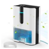 Small Dehumidifier with Drain Hose, 1000 Sq.Ft Portable Dehumidifiers for Bedroom, Bathroom, RV, Closet, Home Basement Mini Quiet Dehumidifier Auto Shut Off 7 Colors LED Light, White - Retail: $50