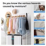 Small Dehumidifier with Drain Hose, 1000 Sq.Ft Portable Dehumidifiers for Bedroom, Bathroom, RV, Closet, Home Basement Mini Quiet Dehumidifier Auto Shut Off 7 Colors LED Light, White - Retail: $50