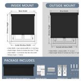 AOSKY Blackout Roller Shades Cordless Blinds for Windows, Free-Stop Shades with Valance, Thermal Insulated Fabric, UV Protection, Natural Woven Blinds for Home and Office (34.5\" W x 72\" H, Black) - 