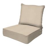 Honeycomb Outdoor Heritage Deep Seat, 24 x 23, Textured Solid Almond Chair Cushion for Patio Furniture - Retail: $90