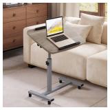 Adjustable Overbed Bedside Table with Wheels Hospital Bed Table Portable Computer Stands Movable Desk Computer Table for Bed Laptop Stand for Couch - Retail: $50