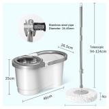 Spin Mop and Bucket with Wringer Set, Microfiber Mop for Floor Cleaning, Floor Mop Bucket, Wet or Dry Usage for Hardwood Laminate Ceramic Marble Tile Floor Cleaning,Purple - Retail: $210