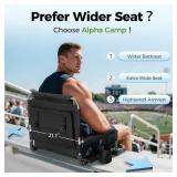ALPHA CAMP 2 Packs Stadium Seat Chair for Bleachers with Back & Arm Rest, Black Grey - Retail: $90