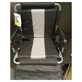 ALPHA CAMP 2 Packs Stadium Seat Chair for Bleachers with Back & Arm Rest, Black Grey - Retail: $90