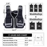 Adjustable Weighted Vest Woman Men 17-24lb Weight Vest with 5 Ironsand Weights, Women Weighted Vests with Zipper for Walking Running Strength Training Workout, Black - Retail: $66
