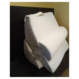 Bedluxe Wedge Pillow Headboard, 3PCS Orthopedic Bed Wedge Pillows Set for After Surgery, Adjustable Pillow Wedge for Acid Reflux&Back Pain Relief, Sleeping, Back Pillow for Bed Sitting Up, White/Grey 