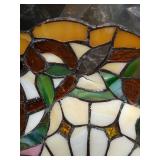 Yanokooe Tiffany Ceiling Fans with Lights - 48\" Ceiling Fan Chandelier with 5 Dual-Blades and Glass Shade, 6 Speeds and Reversible, Indoor and Outdoor, Retro Style - Retail: $160