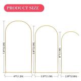 Arch Backdrop Stand - 3PCS (7.2ft, 6.6ft, 6ft) Upgraded Metal Arch Backdrop Stand - Easy to Set up Gold Wedding Arch Frames- for Weddings, Birthday Parties, Baby Showers, Family Gatherings - Retail: $