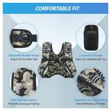 ZELUS Weighted Vest, 30lb Weight Vest for Men Women with Storage Pocket & Reflective Strips for Workout Strength Training Running Muscle Building, Desert Camo - Retail: $38