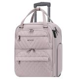 KROSER Carry On Underseat Multi-functional, 16-inch Underseater Lightweight Overnight Suitcase for Women, Dusty Pink - Retail: $60