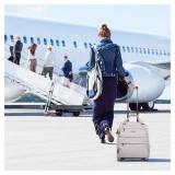 KROSER Carry On Underseat Multi-functional, 16-inch Underseater Lightweight Overnight Suitcase for Women, Dusty Pink - Retail: $60