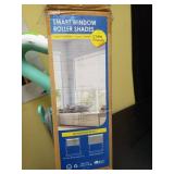 MANSNIX Smart Motorized Blinds with Remote, Cordless No-Drill Automatic Roller Shades, Blackout Electric Blind for Windows, White, 48 x 72 - Retail: $111