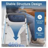 Soundfuse Toilet Seat Riser for Seniors, Raised Toilet Seat with Handles, Adjustable Height & Width, 400lb Handicap Elevated Toilet Seat, Fit Any Toilet - Retail: $70