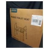 Soundfuse Toilet Seat Riser for Seniors, Raised Toilet Seat with Handles, Adjustable Height & Width, 400lb Handicap Elevated Toilet Seat, Fit Any Toilet - Retail: $70