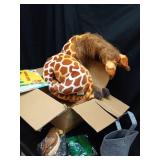 BRINJOY Giant Stuffed Giraffe Animal Set, 47 Inch Large Giraffe Plush Toy for Kids with Bird & Basket & Leaves & Card, Toddler Lifelike Standing Toys Stuffed Animal Gift for Girls Boys - Retail: $57