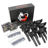 AIP Electronics Dragon FIRE Performance Ignition Coils & Iridium Spark Plugs Compatible with 08-19 Dodge Jeep Chrysler Ram 5.7 5.9 6.1 6.4 V8 56029129AB UF504 LZFR5CI-11 92145 OEM Fit Kit-1565 - Retai