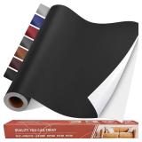 Yikda Self Adhesive Leather Repair Patch Kit, 31.4 in x 21.5 in Large Vinyl Leather Repair Tape for Furniture, Car Seat, Couch, Sofa, Chair Smooth Black - Retail: $10