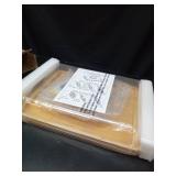 CAWIU Charcuterie Board with Lid and Handle - Portable Travel Design Bamboo Cheese Board Set with 4 Cheese Tools, Gift for Housewarming, Weddings, Picnics(1 Compartment, Black) - Retail: $23