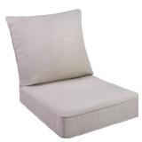 TANGYING Outdoor Seat Cushion Set, 24 x 24, Rain-Proof & Fade Resistant, Patio Furniture Cushions with Deep Seat Bottom and Back, Removable Cushions for Chair, (Beige) - Retail: $60