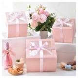 KPOSIYA 20pcs 12x12x8 Cake Boxes with Cake Boards (20 Boxes & 20 Boards), Pink Bakery Box with Window for Treat Dessert Pastry Donuts Macaroon Strawberries Chocolate Candy - Retail: $20