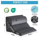MEGCXIT 3PCS Bed Wedge Pillow for Headboard, Adjustable Wedge Pillow for Sleep Apnea, 23â Wide Triangle Pillow Wedge Set for After Surgery, Acid Reflux Relief, Snoring, Neck&Back Support, Grey - 
