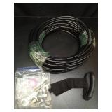 Sewer Jetter Kit for Pressure Washer, 100FT Drain Cleaner Hose 5800PSI with 1/4 Inch NPT Corner, Rotating Nozzle and 4 Different Button Nose Sewer Jet Nozzles, Waterproof Tape and 2 Spanners (Black) -