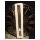 Stbvuxk 24 Inch Vintage Industrial Metal Farmhouse Wall Clock with Large Real Moving Gears- Round Silent Battery Operated Wall Clock for Bedroom, Bathroom, Coffee Shop-Big Black Roman Numeral Design -