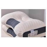 WEIJLIN 3D SPA Massage Pillow Partition to Help Sleep and Protect The Neck Pillow Knitted Cotton Pillow Bedding (1pcs Honeycomb Shape) - Retail: $29