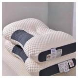 WEIJLIN 3D SPA Massage Pillow Partition to Help Sleep and Protect The Neck Pillow Knitted Cotton Pillow Bedding (1pcs Honeycomb Shape) - Retail: $29