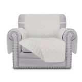 Easy-Going Chair Sofa Slipcover Reversible Sofa Cover Water Resistant Couch Cover Furniture Protector Cover with Elastic Straps for Pets Kids Children Dog Cat (Chair, Ivory/Ivory) - Retail: $29