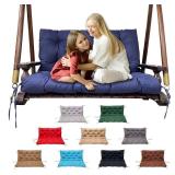 Porch Replacement Swing Cushions for Outdoor: 2-3 Seater Garden Waterproof Patio Bench Cushion with Ties - 4\" Thick Swing Chair Cushion for Backyard Furniture Loveseat - Retail: $49