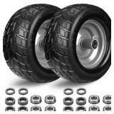 11x6.00-5 Flat Free Tires,2 Pack Solid Zero Turn Tire with 3/4\" 5/8\" 1/2\" Bearings,6\"- 8\" Centered Hub for Flat Free Lawn Mower Tire and Wheel,Cub Cadet Front Tire,Bad Boy Mower,Riding Lawn Mower
