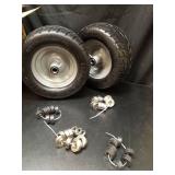 11x6.00-5 Flat Free Tires,2 Pack Solid Zero Turn Tire with 3/4\" 5/8\" 1/2\" Bearings,6\"- 8\" Centered Hub for Flat Free Lawn Mower Tire and Wheel,Cub Cadet Front Tire,Bad Boy Mower,Riding Lawn Mower