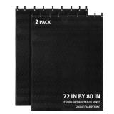 2 Pcs Large Sound Dampening Blanket 72\" x 78\", 850GSM Acoustic Blanket with Grommets, Heavy Duty Studio Sound Absorption Blankets,Acoustic Blanket Noise Reduce for Room,Light Blocker,Moving Blankets