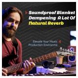 2 Pcs Large Sound Dampening Blanket 72\" x 78\", 850GSM Acoustic Blanket with Grommets, Heavy Duty Studio Sound Absorption Blankets,Acoustic Blanket Noise Reduce for Room,Light Blocker,Moving Blankets