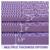 MUXHOMO 3 Inch 7-Zone Queen Mattress Topper, Egg Crate Foam Mattress Topper Queen Size for Back Pain, Lavender Cooling Gel Infused Bed Pad, CertiPUR-US and Oeko-TEX Certification (60\"Ã80\") - Reta